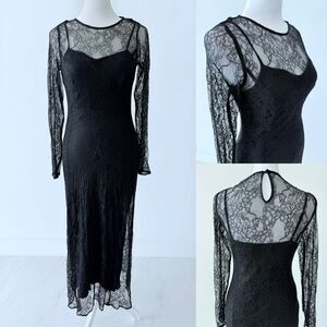 Zara Lace Overlay Maxi Dress Sz XS